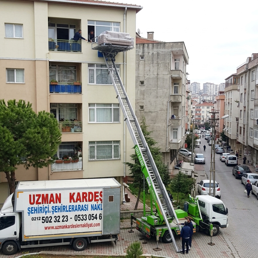 Uzman Kardeşler asansörlü nakliyat çalışması